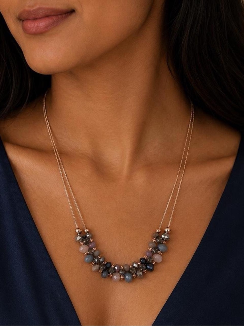 Charming Charlie Elegant Multi-Bead Statement Necklace